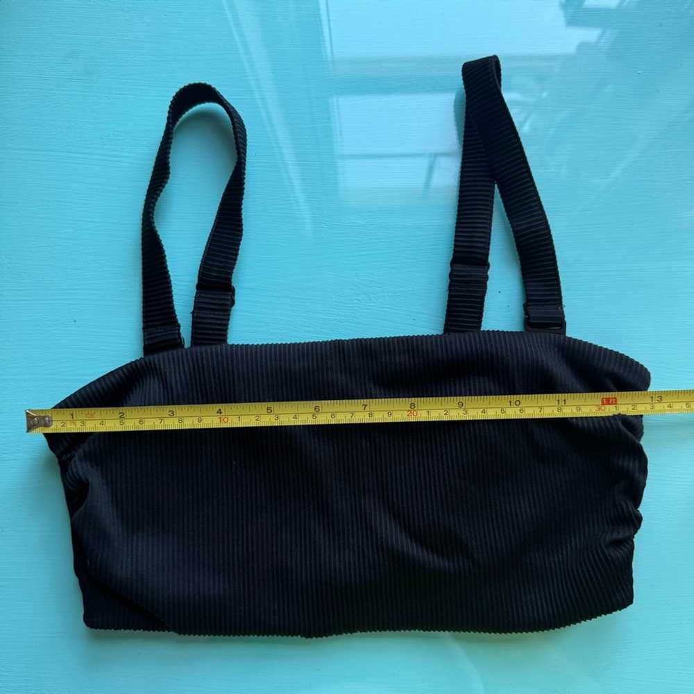 Old Navy Black Bikini Top Bandeau Removable Straps S M Swim Resortwear - Picture 3 of 6